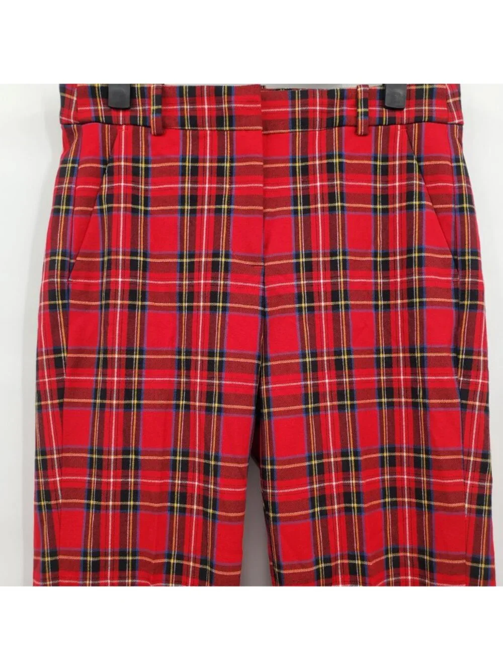 J. Crew Kallie Red Tartan Plaid High Rise Straight Ankle Pants Size 4P NWT